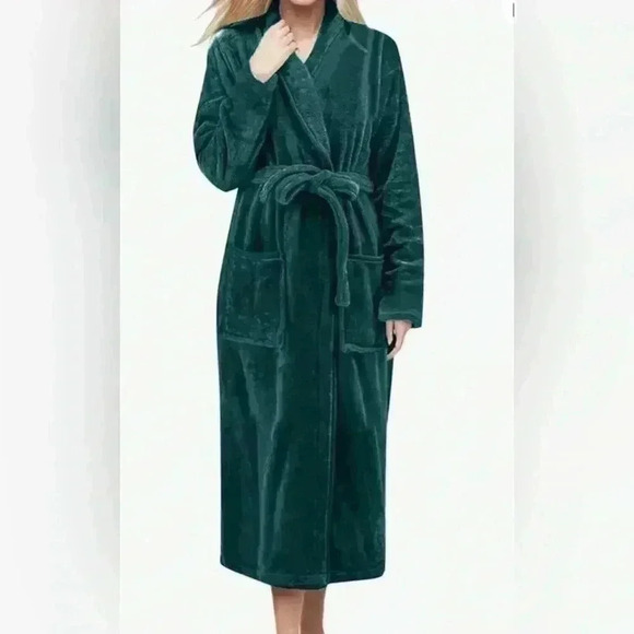 Royal Class Men Robe  Wrap/Tie Long Sleeve 100% Poly green size L-XL - Picture 1 of 5